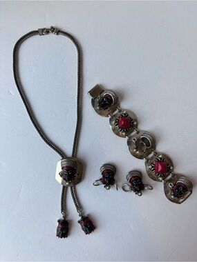 Vintage Selro Selini Princess Asian Necklace Bracelet Earrings Set